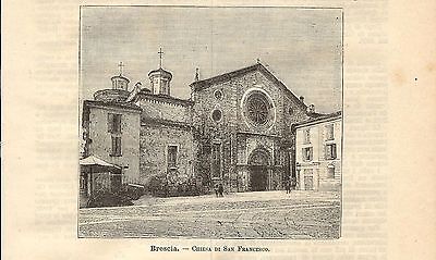 Stampa Antica Brescia Chiesa Di San Francesco 1891 Old Antique Print Ebay