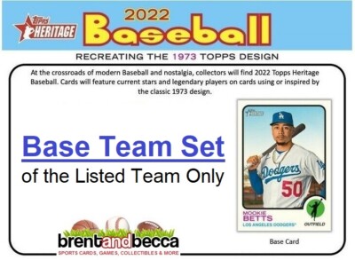 COLORADO ROCKIES 2022 Topps Heritage BASE TEAM SET (11 Cards) Vilade RC+