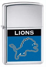 Zippo Lighter - Detroit Lions Vintage NFL 2006 High Polish Chrome - 22649