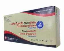 Dynarex 2521 Safe-Touch Black Nitrile Powder-Free Exam Gloves - 100CT