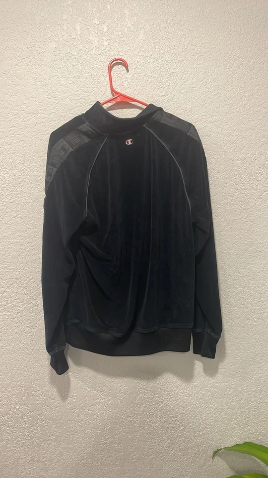 Champion 100 YEARS Velour Sport Active Track Jacket Street Style Size Medium - Image 2 of 4
