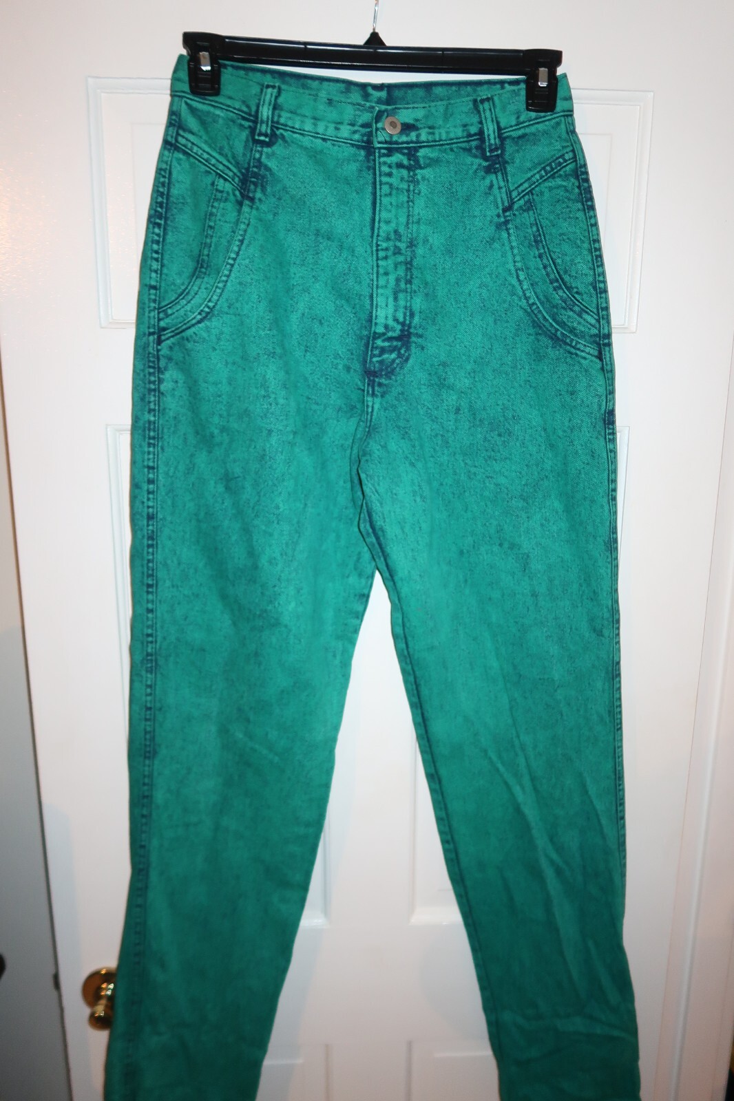 VTG Womens Wrangler High Rise Bare Back Aqua Stonewashed Jeans Size 9/10 X 36 image 6