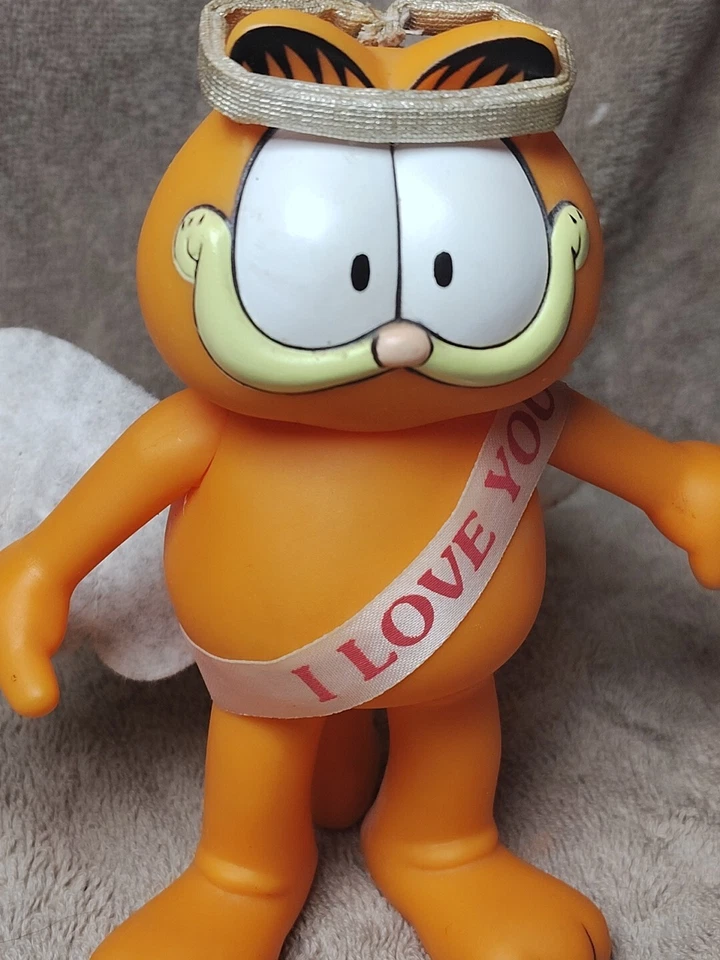 Rare Vintage Playmates 1978 1981 Garfield 5.5” Posable Vinyl Figure I Love You - Image 3 of 4