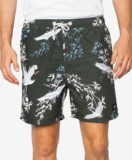 Zeegeewhy Men's Crane Graphic Swim Trunks,Size L, MSRP 68