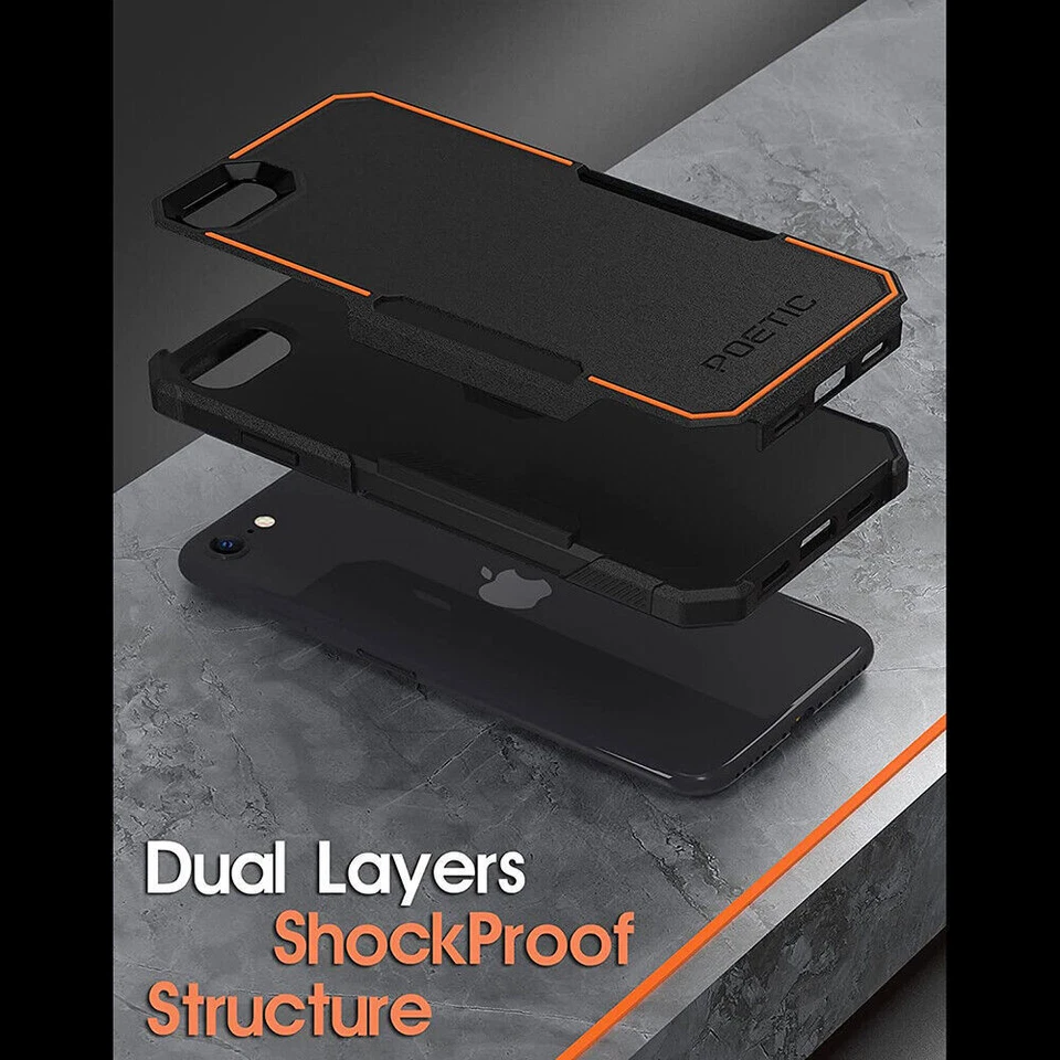 For iPhone SE 2022 3rd Gen Case Dual Layer Slim Shockproof Protective Cover - Image 2 of 4