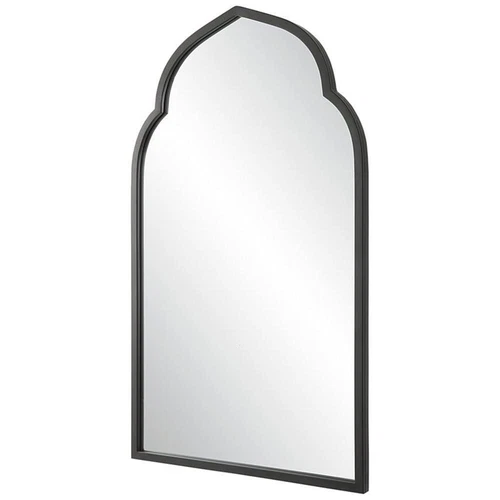 Uttermost Kenitra Transitional Iron and Glass Arch Mirror in Matte Black - Picture 2 of 7