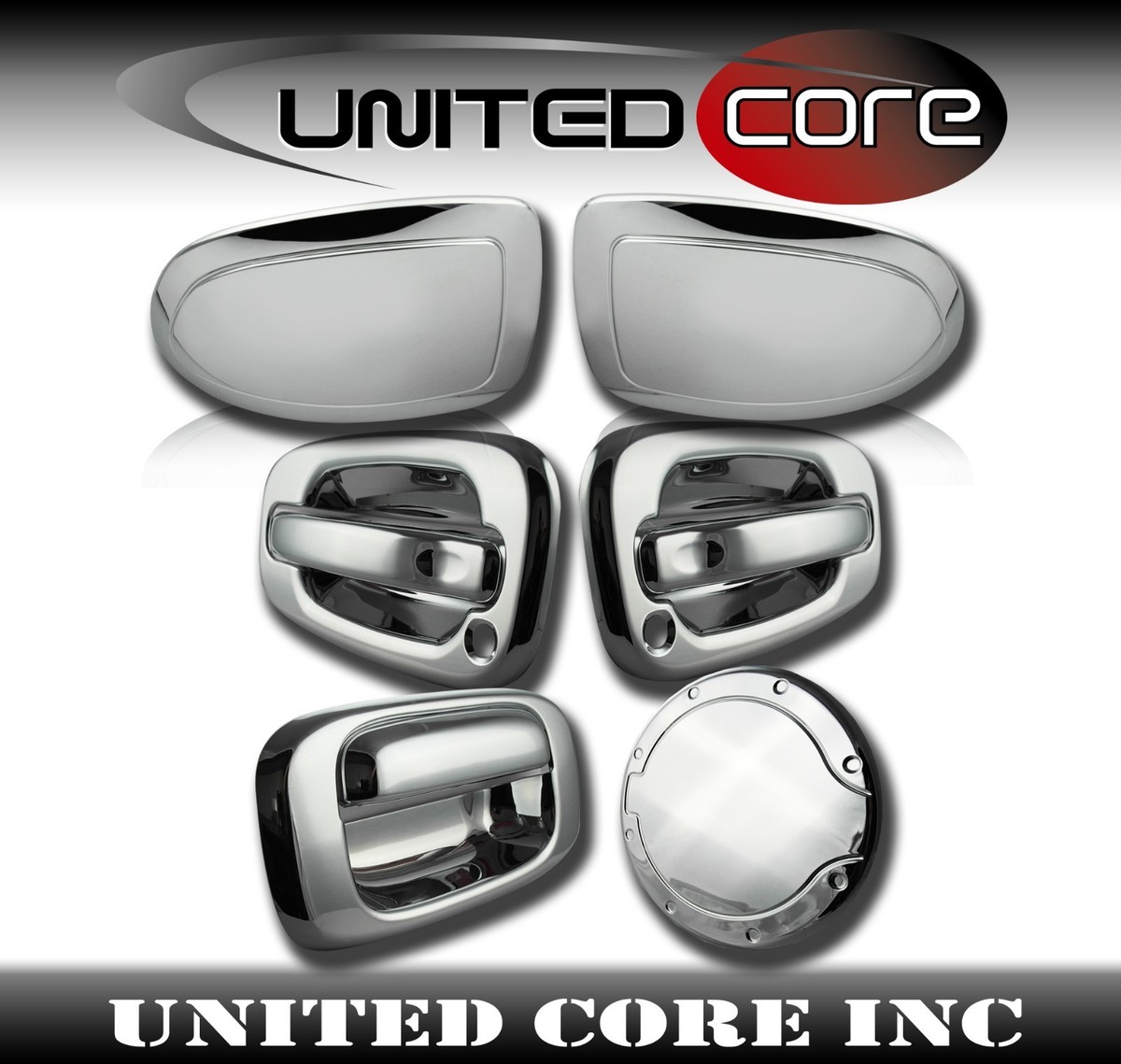 99-06 GMC Sierra Triple Chrome 2 Door Handle w.PSG Keyhole
