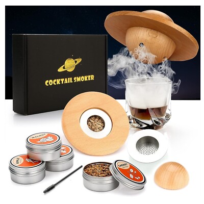 Cocktail Smoker Kit Männergeschenk Whiskey Set 4 Holzchips Old Fashioned