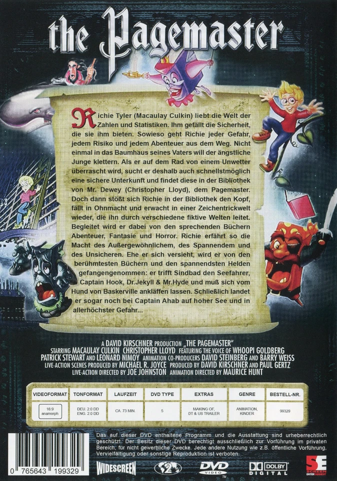 The Pagemaster , DVD , Region2 , english , New , Macaulay Culkin , Home alone - Image 2 of 2