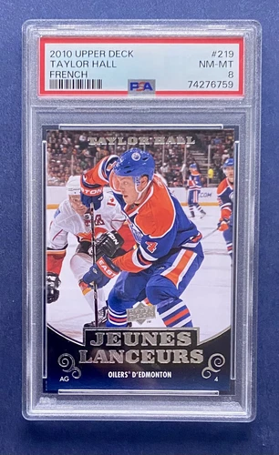 Taylor Hall 2010 Upper Deck French Young Guns #219 RC PSA 8