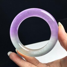 Certified Natural Grade Burmese Ice Purple Jade jadeite Bracelets Bangle 58MM