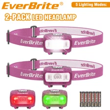 EverBrite 2-Pack LED Headlamp Super Bright Head Lamp 5 Mode Headlamp Flashlights