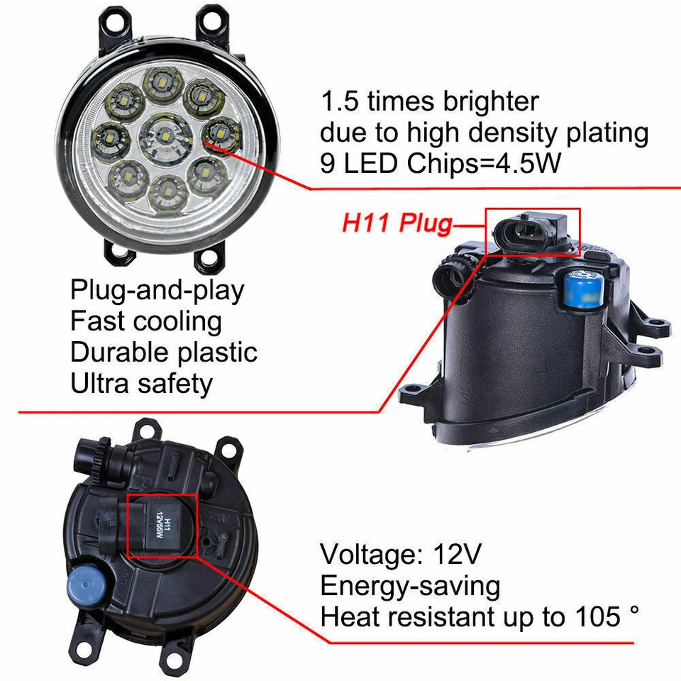 Пара светодиодных противотуманных фар ходовые огни для Lexus IS250 IS350 2010-2012 IS F 2008-2014 - Изображение 3 из 4