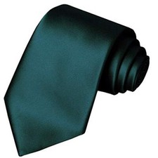 63'' XL Tie Mens Extra Long Solid Satin Necktie For Big And Tall Hunter Green