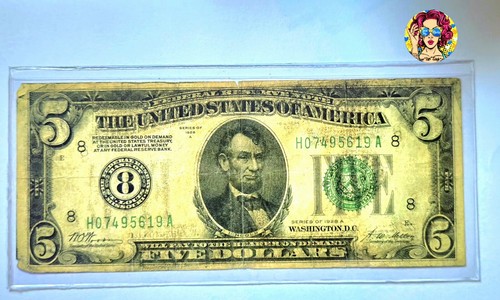 1928-A 5$ Five Dollar Bill , St. Louis MISSOURI #8 - Picture 2 of 3