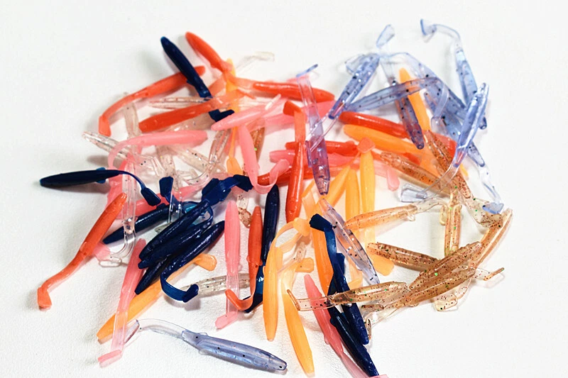 *Liquidación* 5 paquetes de señuelos de plástico blando de 60 mm, señuelos de pesca de agua dulce y salada Foto 2 de 2