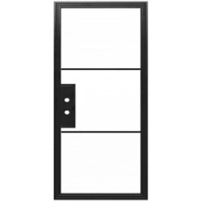 ETO DOORS   STAL STEEL METAL SINGLE ARCHED 4-LITE FRENCH DOOR W/ LOW-E GLASS