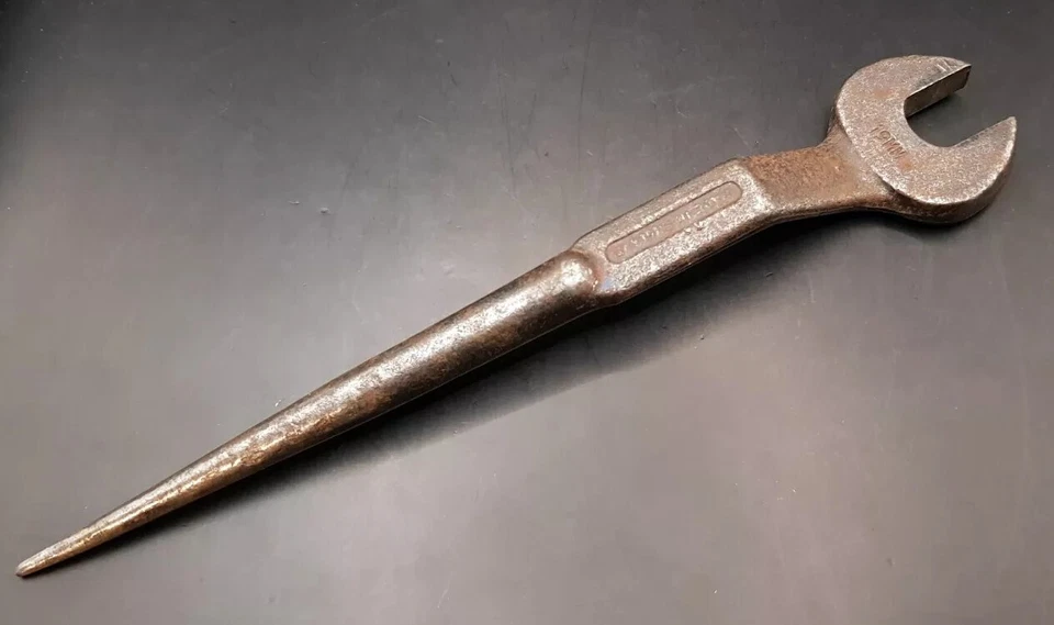 19mm Vintage English Snail Spanner scaffold wrench 1/2 W alignment bar Rat Tail  - Image 2 of 4