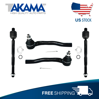#ad #ad 4 pcs ⭐TAKAMA⭐Front Outer Inner Tie Rod Ends For 2009 2014 HONDA FIT $34.41