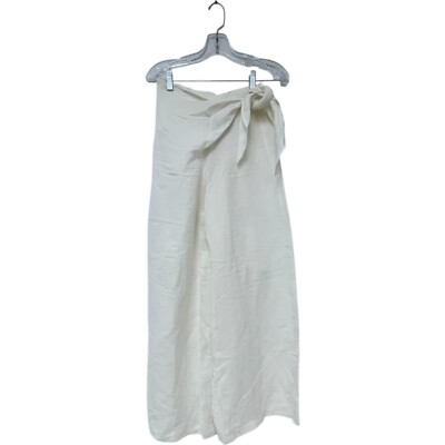 Massimo Dutti Womens Linen Pants EU 34 US 2 White Wide Leg Trousers 5006/594 NWT