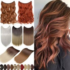 US Hidden Sercret Wire In Hair Extension Thick One Piece Headband Real As Human
