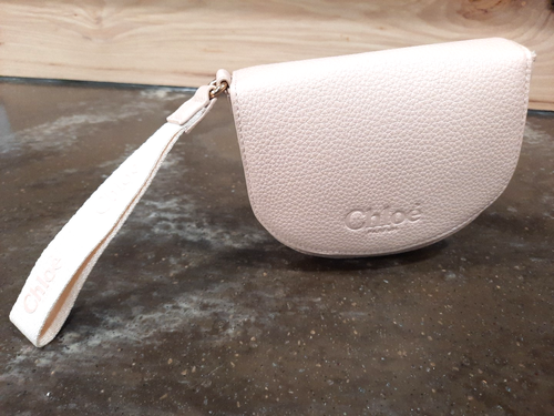Chloe Parfum Cream Beige Pouch Small Cosmetic Makeup Bag Clutch Wristlet Travel