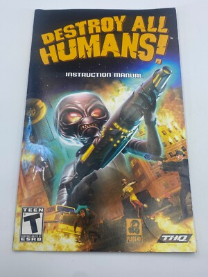 Sony Play Station 2 (PS2) - Destroy All Humans Original Replacement Manual Only 