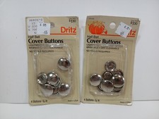 2 Packs New Vintage Dritz Half Ball Cover 4 Buttons Size 3/4 Inch USA Made 1988