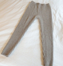 Yoga Womens Ribbed Pull On High Rise Leggings Beige Taupe Size M New Prewashed