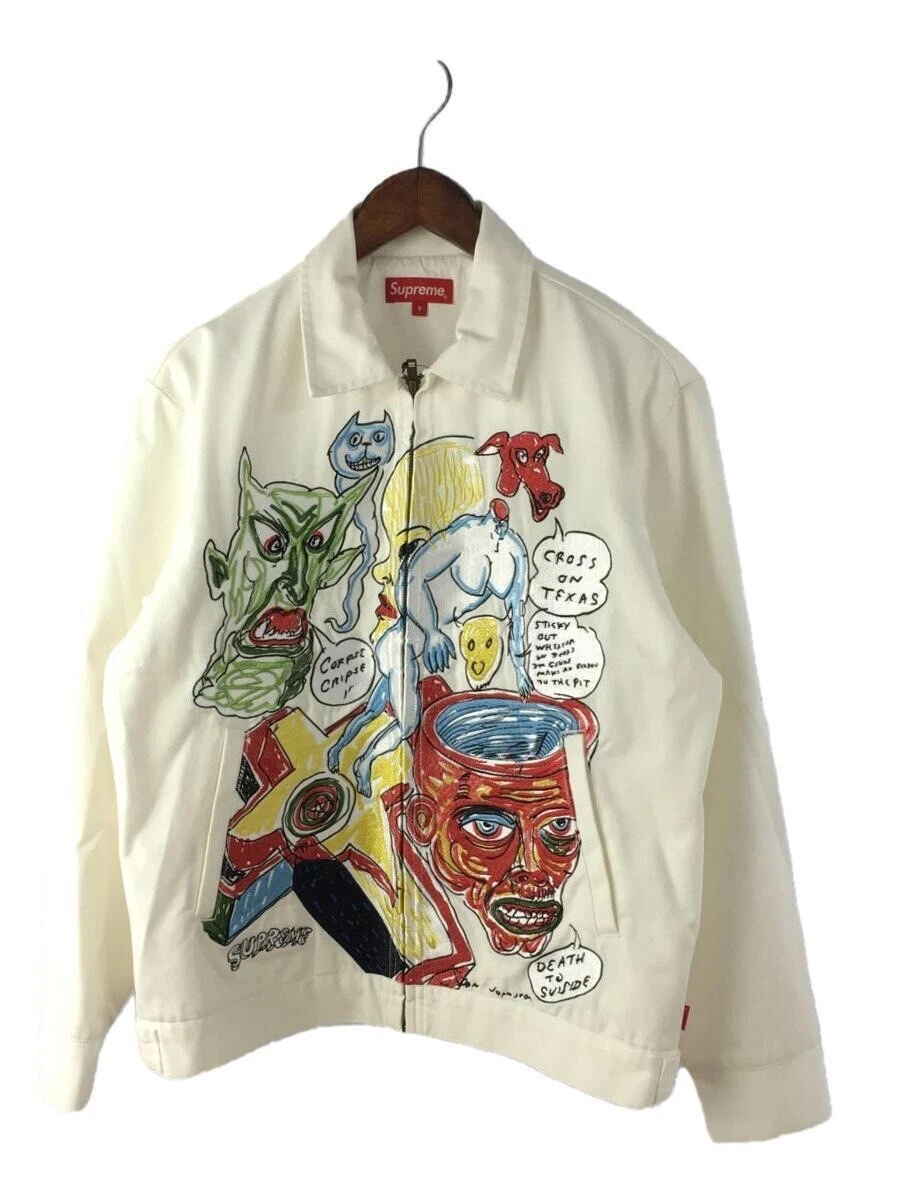 Veste de travail brodée Supreme Daniel Johnston taille S blanche neuve