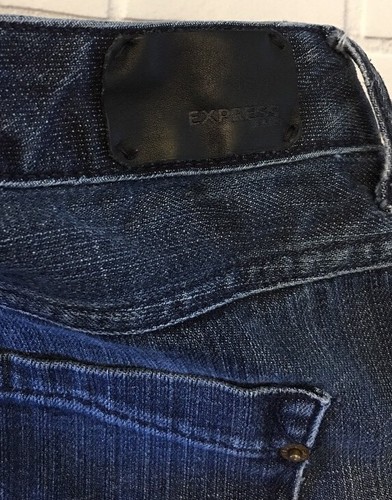 Express Women's Jeans Size 10r Bootcut 31 Inseam Dark Wash Low Rise Frayed -E1 - 第 7/10 張圖片