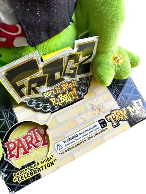 2005 Gemmy Frogz Rock It Rap It Ribbit Hip Hop Frog Plush Sings