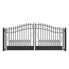 ALEKO Garden Yard Steel Dual Driveway Black Gate 14 ft Venice Style