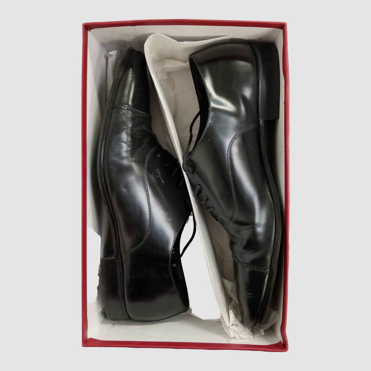 $895 Salvatore Ferragamo Men Black Remigio Cap Toe Oxford  display picture 1