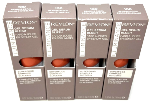 (4) Revlon Illuminance Gel Serum Blush New In Packaging 130 - Beaming Coral - Picture 2 of 3