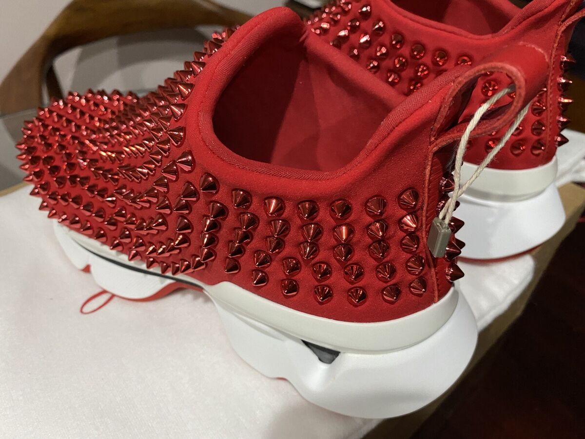 CHRISTIAN LOUBOUTIN Red Spike Sock Donna Flat Sneakers US CHRISTIAN LOUBOUTIN Red Spike Sock Donna Flat Sneakers US
