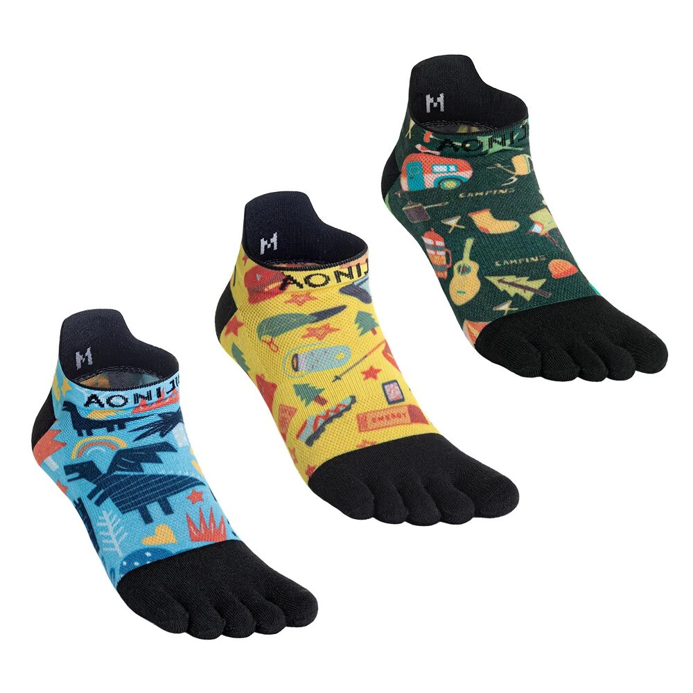 AONIJIE E4841 3 Pairs Toe Socks for Men and Women High Performance Low Cut
