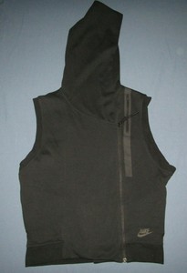 Nike Mens Black Zip Up Hooded Sleeveless Jacket Size Medium M | eBay