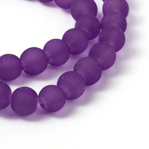 1Strand Transparent Glass Beads Frosted Round Mutli-Color for Jewelry Making - Picture 63 of 80