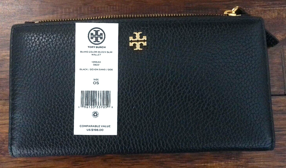 AUTHENTIC BLACK TORY BURCH ENVELOPE WALLET 0822 - Image 2 of 4