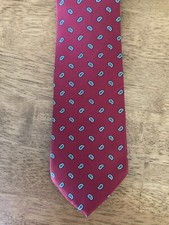 Byerly Court Men's Necktie Tie Silk Made in USA Red Paisley