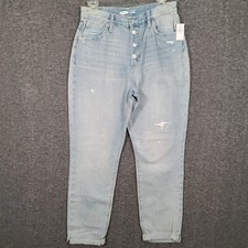 Old Navy OG Straight Jeans Juniors 18 High Rise Built-In Tough Button Fly New