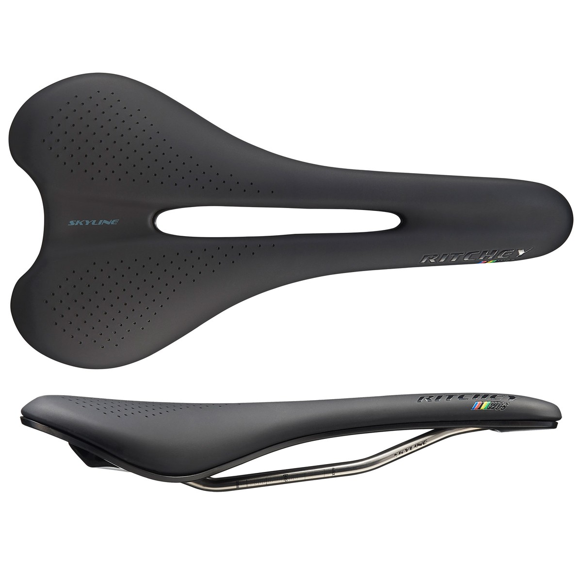 Ritchey Skyline WCS Saddle, Stainless Rail, 145mm Width, Black