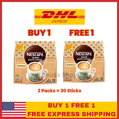 (BUY 1 FREE 1) NESCAFE White Coffee Original 15 Sticks Malaysia FREE SHIPPING