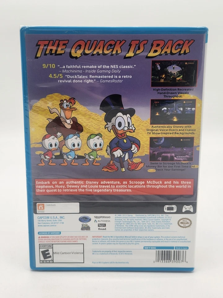 DuckTales: Remastered (Nintendo Wii U, 2013) Nuevo Sellado de Fábrica Versión EE. UU. Foto 2 de 4
