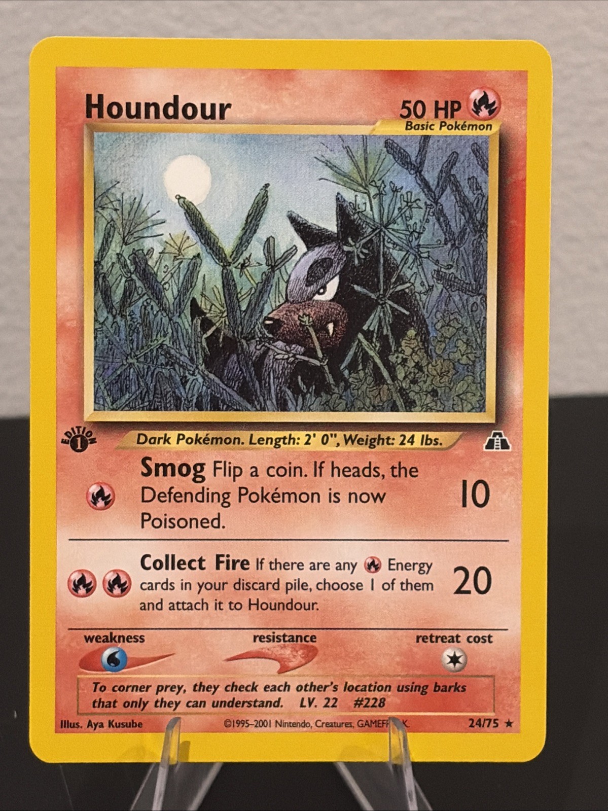 Houndour 24/75 1st Edition Neo Discovery Pokémon WOTC Non-Holo Rare NM