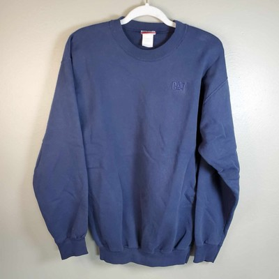 #ad Vintage CAT Equipment Sweater Mens Medium Blue Y2K Champion M $26.57