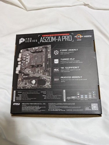 MSI A520M-A PRO AM4 AMD A520 USB3.2 Gen1 Micro-ATX Motherboard NEW JP - Picture 9 of 10