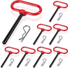 8 Pcs Trailer Hitch pin 3/8 x 4 Inch Locking Mower Clevis Hitch Pin with Clip...