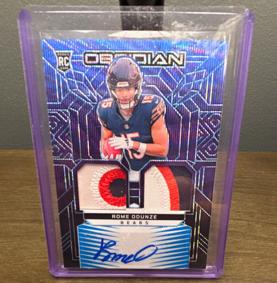 2024 Panini Obsidian Rome Odunze Bears RMI-ROE RC Rookie Patch Auto RPA /49
